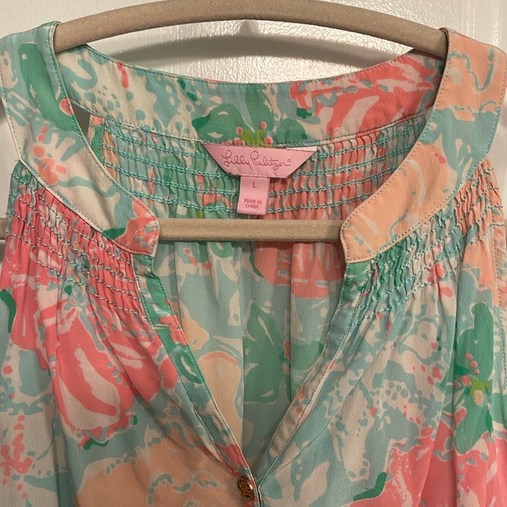 EUC Lilly Pulitzer silk sleeveless top.  Size L